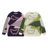 Women Sweater Sweet Cool Contrast Color Knitted Top Vibe Lazy