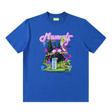 Men T-shirt Retro College Style Heavy Loose