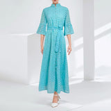 Bohemian Dress Fashion Retro Embroidery Lace-up Dress