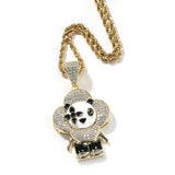 Jewelry Donkey Flower Pendant Shine Micro Zircon Male Female Animal Spectrum Far East