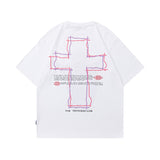 Men T-shirt Angel Print Retro Loose