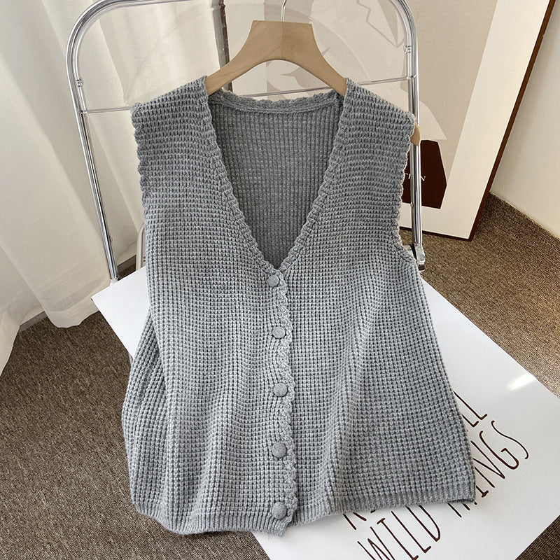 Women Vest Knitted Vest Cardigan Women's Loose