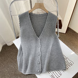Women Vest Knitted Vest Cardigan Women's Loose