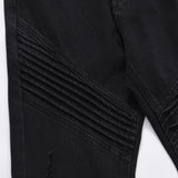 Men Jeans Pleated Loose Hole Design