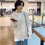 Women Knitted Cardigan Fashion Loose Soft Sweater