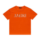 Amiri T Shirt Lettered Casual Hip Hop round Neck Short Sleeve T-shirt