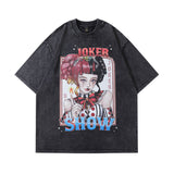 Men T-Shirt Summer Distressed Cartoon Oversize