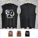 Purple Brand Distressed Tank T Shirts Distressed Sleeveless T-shirt Vest