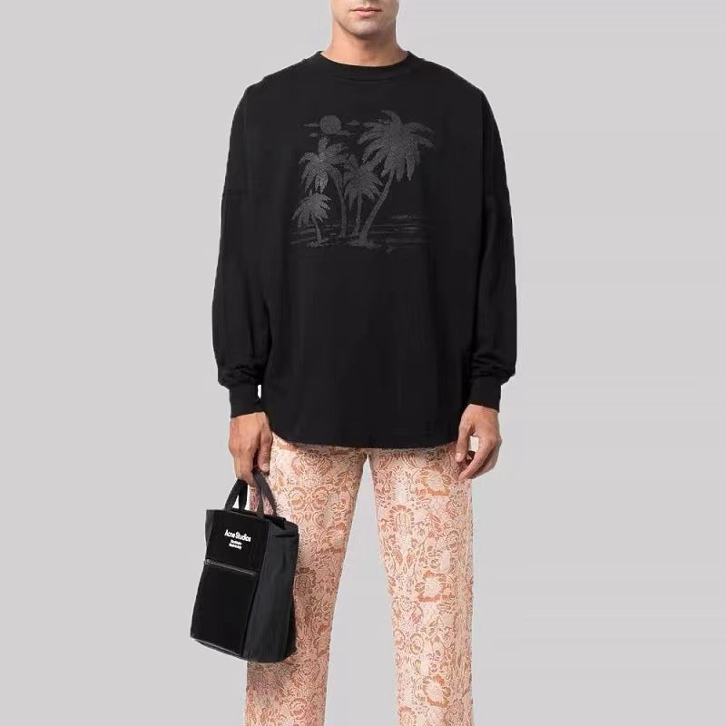 Palm Angels Jacket Foam Floral Print Long Sleeve Pullover Men and Women