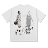 Stephen Curry Curry Short Sleeve Old NBA American Star Print