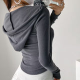 Women Hoodie Sexy Short Slim Fit