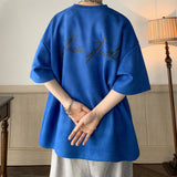 Men T Shirt Deerskin Velvet Summer Retro Loose All-Match Casual