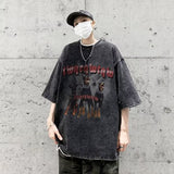 Men T Shirt Summer Retro Distressed