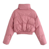 Women Cotton Coat Faux Leather Cotton Jacket