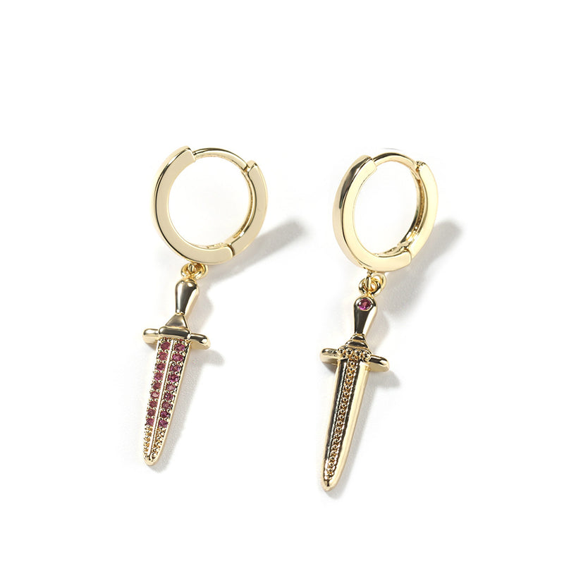 Earrings Zircon Sword Pendant Earrings Spectrum Armament