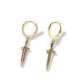 Earrings Zircon Sword Pendant Earrings Spectrum Armament