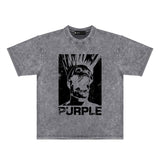 Purple Brand Distressed T Shirts Short Sleeve