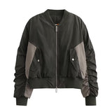 Women Cotton Coat Stitching Baggy Casual Jacket