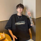 Men T Shirt Summer plus Size Versatile Heavy Cotton