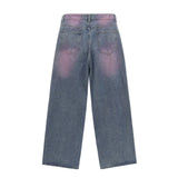 Men Jeans Inkjet Graffiti Printing Loose Casual
