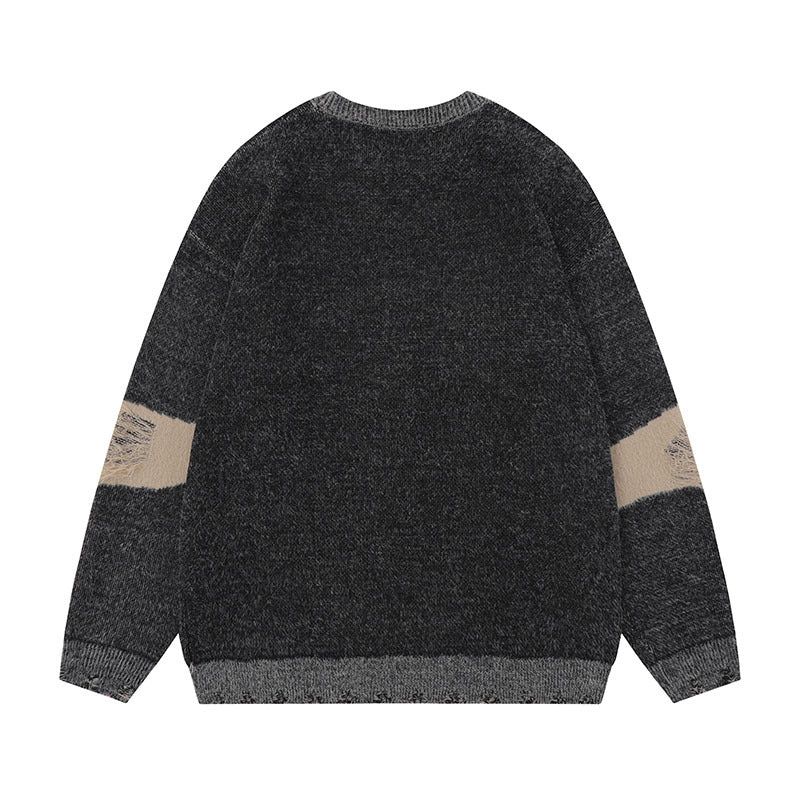 Women Sweater Vintage Make Old Ripped Sweater Oversize