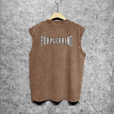 Purple Brand Distressed Tank T Shirts Distressed Sleeveless T-shirt Vest