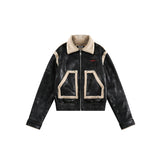 Unisex Coat Lamb Wool Lapel Short Coat