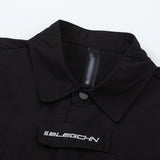 Men Long Sleeved T Shirt Embroidered Letter Long Sleeve Shirt Men's Loose Lapels Shirt