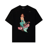 Palm Angle T Shirts Mermaid Pattern Loose