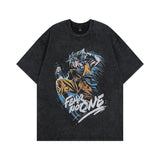 Men T-shirt Cartoon Unique Vintage Loose