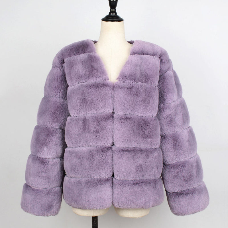 Women Fur Jacket Warm Plush Coat