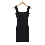 Women Dresses Stretch Slim Suspenders Dress