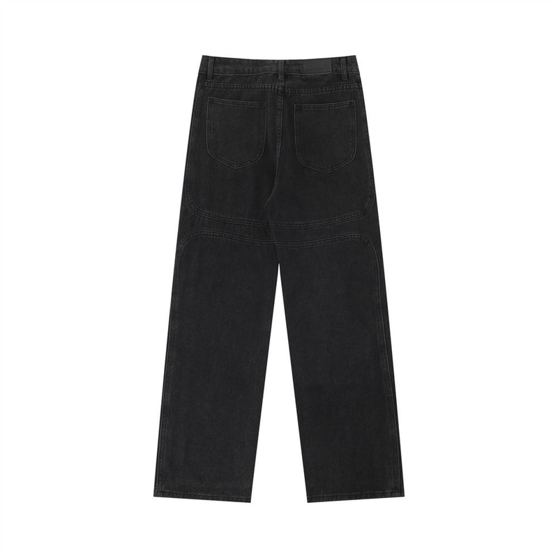 Men Jeans Stitching Loose Leisure All-Matching
