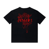 Amiri T Shirt Angel Sketch Printed Casual Hip Hop Short Sleeve T-shirt