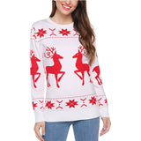 Ugly Christmas Sweater Christmas Deer Brocade Sweater Female