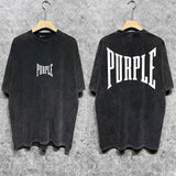 Purple Brand Distressed T Shirts Short Sleeve