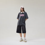 Quality Acid Wash Washed Streak Print T Shirt