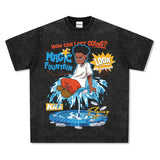 Unisex T Shirt Print Short Sleeve Street Loose