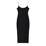 Women Dresses Stretch Slim-Fit Suspender Dress