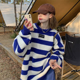 Women Pullover Sweater Loose Fashion Striped Knitted