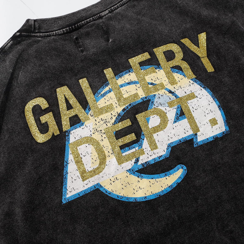 Gallery Dept T Shirts Short Sleeve Los Angeles Street Retro Gallery Dept Printed Distressed T-shirt