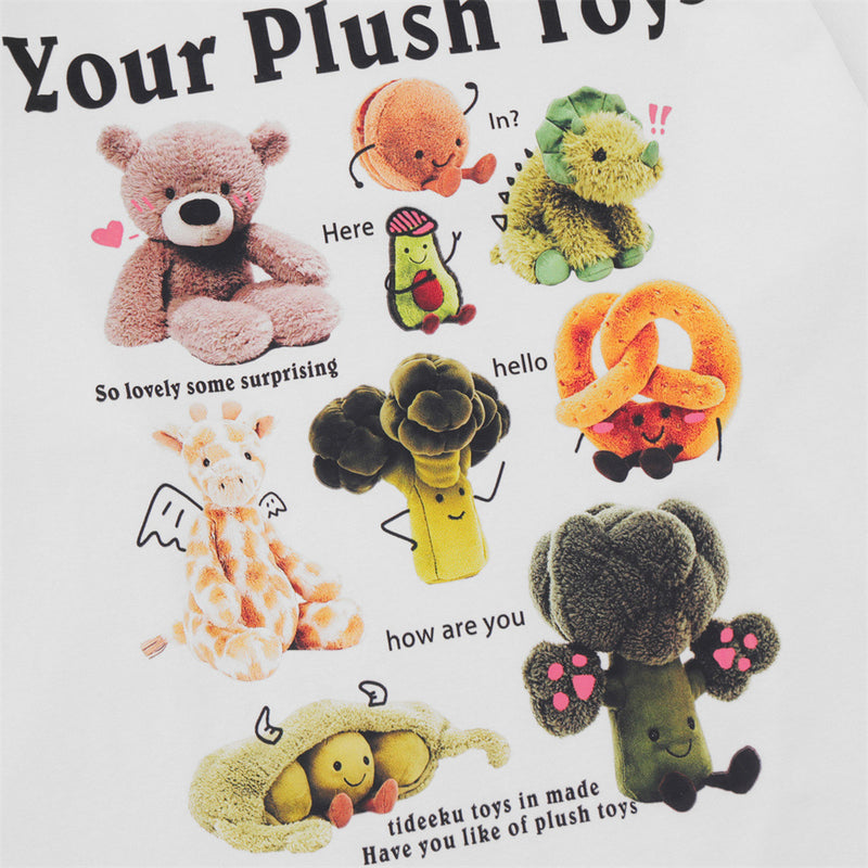Men Long Sleeve T-Shirt Creative Fun Cartoon Bear Printed Cotton