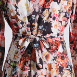 Bohemian Dress Vintage Floral Lace-up Dress