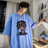 Men T Shirt Summer Retro Heavy Cotton Distressed