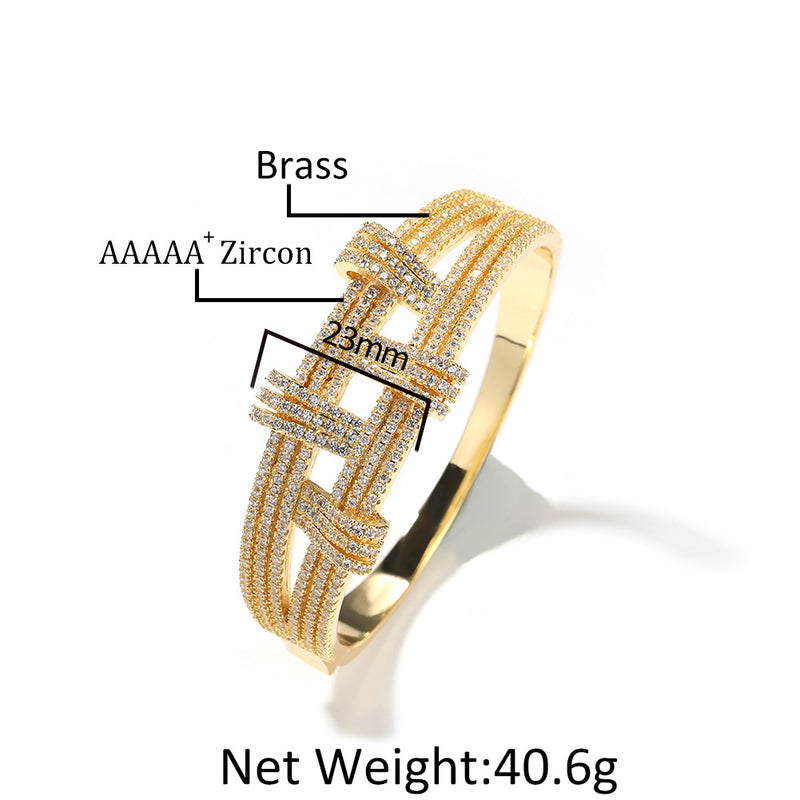 Bracelet Double Bracelet Metal Wind Diamond Tide Cool St. Valentine's