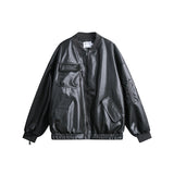 Unisex Pu Jacket Loose Casual Leather Jacket