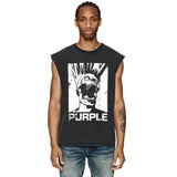 Purple Brand Distressed Tank T Shirts Distressed Sleeveless T-shirt Vest