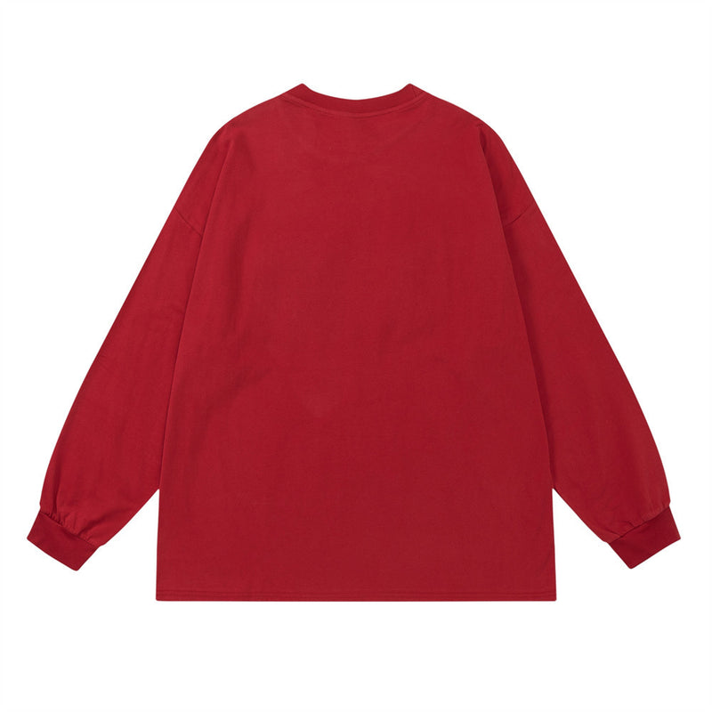 Men Long Sleeve T-Shirt Flower Embroidered Bottoming Shirt