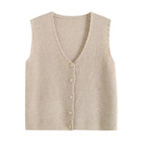 Women Vest Knitted Vest Cardigan Women's Loose
