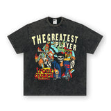 Vintage T-shirts printed short-sleeved t-shirts printed pure cotton washed and old